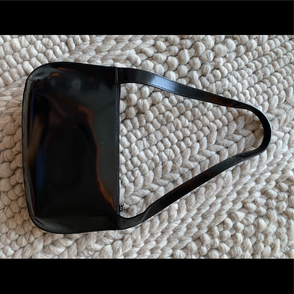 Furla Black Real Leather Shoulder Handbag